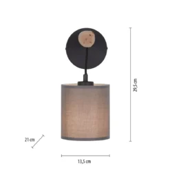 JUST LIGHT 15781-29 GREEN TRIBU Wandleuchte Stoffschirm taupe 1-flammig