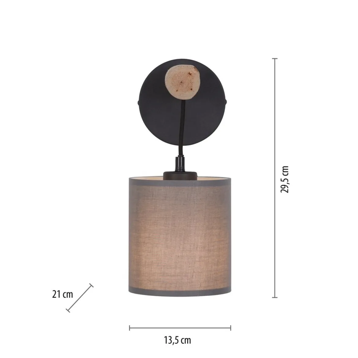 JUST LIGHT 15781-29 GREEN TRIBU Wandleuchte Stoffschirm taupe 1-flammig