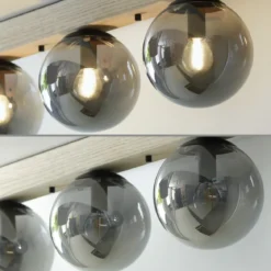 JUST LIGHT 11399-79  Green Widow LED Deckenleuchte 3 flammig Holz rauchfarben