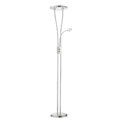 JUST LIGHT 11778-55 HELIA LED Stehleuchte rund mit Lesearm 3000K dimmbar stahlfarben