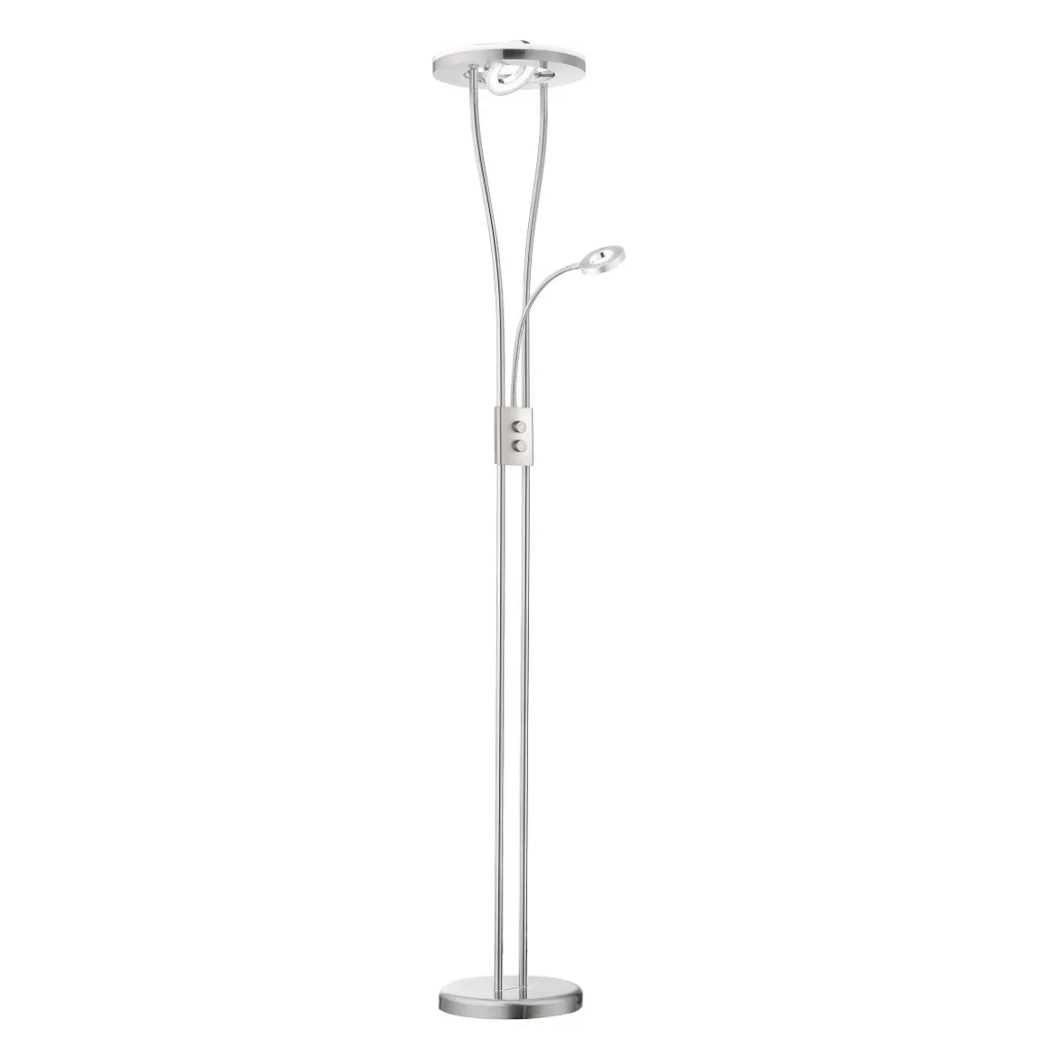 JUST LIGHT 11778-55 HELIA LED Stehleuchte rund mit Lesearm 3000K dimmbar stahlfarben
