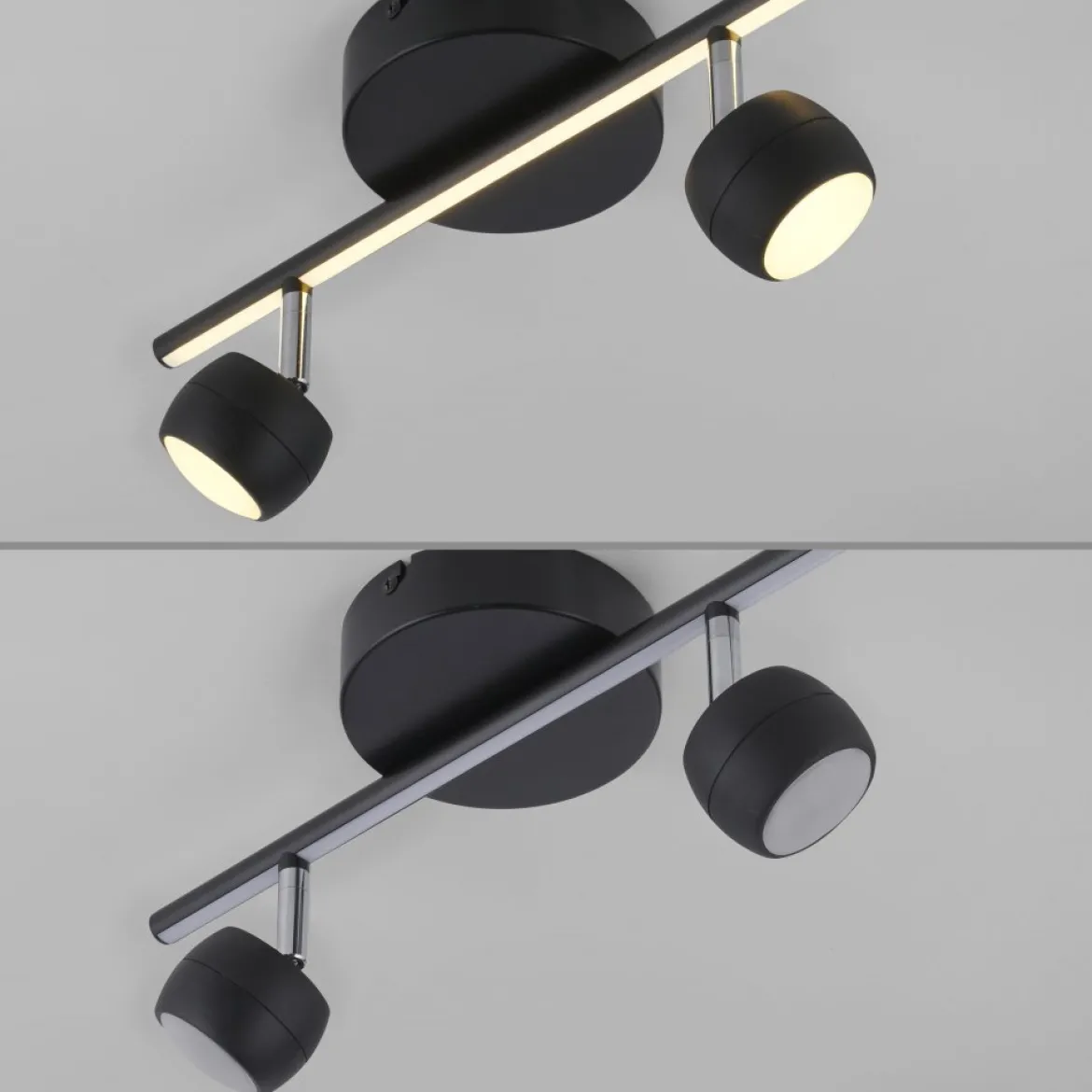 JUST LIGHT 11401-18 JARIK Deckenleuchte 2-flammig schwarz 3000K