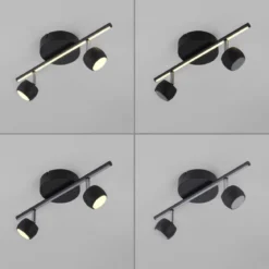 JUST LIGHT 11401-18 JARIK Deckenleuchte 2-flammig schwarz 3000K