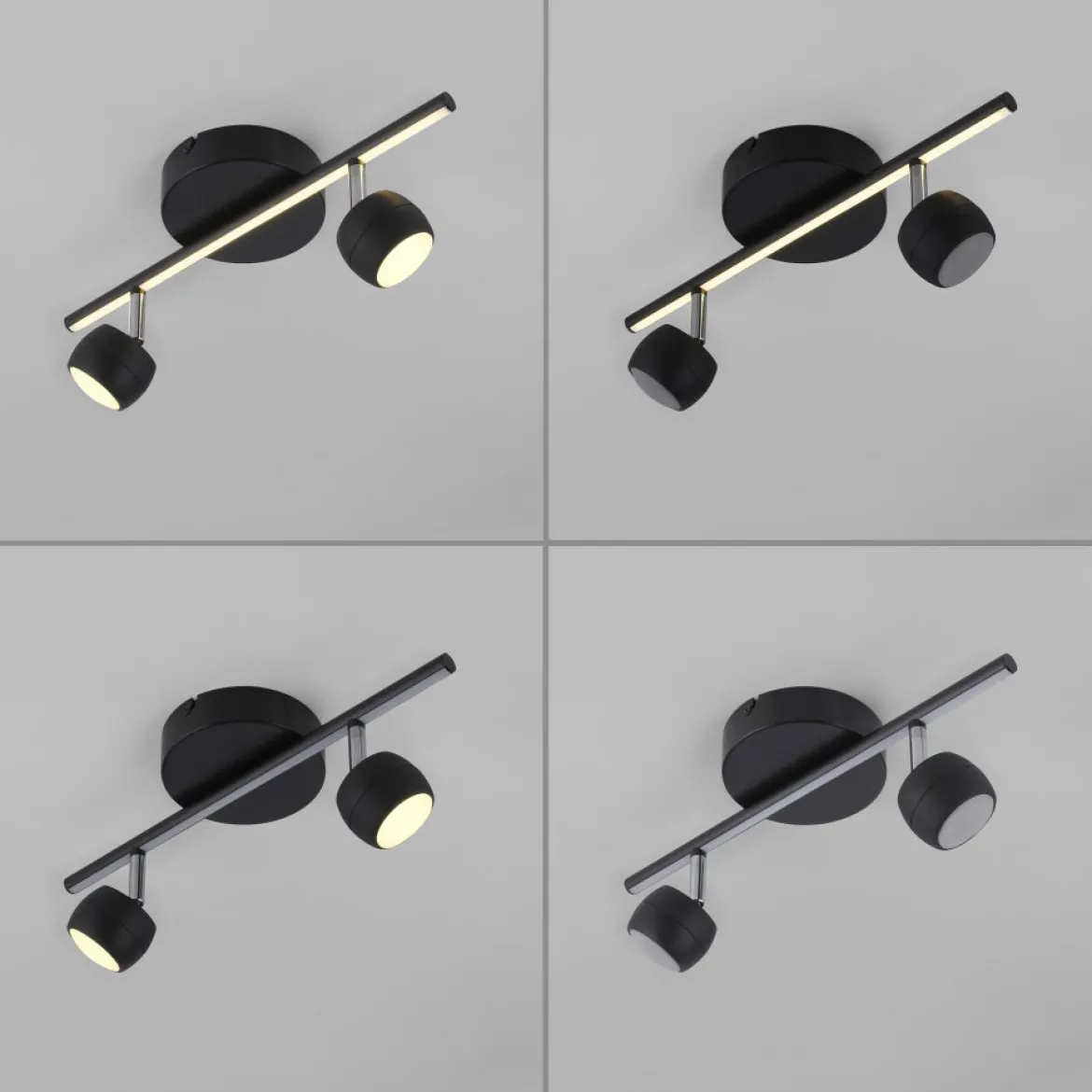 JUST LIGHT 11401-18 JARIK Deckenleuchte 2-flammig schwarz 3000K