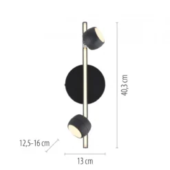 JUST LIGHT 11401-18 JARIK Deckenleuchte 2-flammig schwarz 3000K