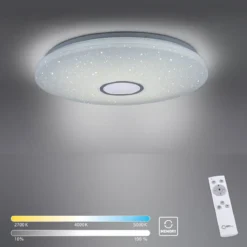 JUST LIGHT 14228-16 LED Deckenleuchte JONAS weiß rund 59cm Nachthimmel CCT