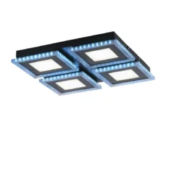 JUST LIGHT 14511-18 LED Deckenleuchte ACRI schwarz RGBW 44x44cm