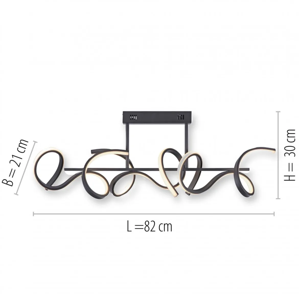 JUST LIGHT 19032-18 LED Deckenleuchte CURLS schwarz 3000K Simply Dim