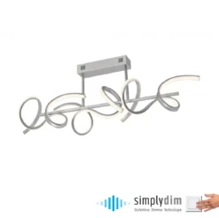 JUST LIGHT 19032-21 LED Deckenleuchte CURLS silberfarben 3000K Simply Dim