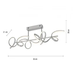 JUST LIGHT 19032-21 LED Deckenleuchte CURLS silberfarben 3000K Simply Dim