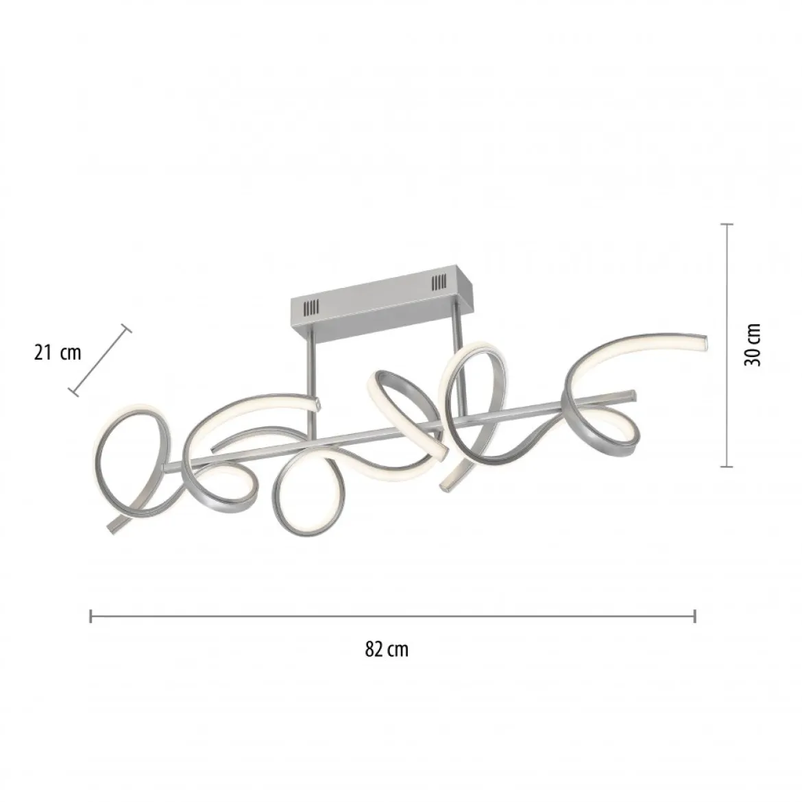 JUST LIGHT 19032-21 LED Deckenleuchte CURLS silberfarben 3000K Simply Dim