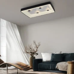 JUST LIGHT 14385-18 LED Deckenleuchte Vertigo Kristalleffekte rechteckig schwarz CCT