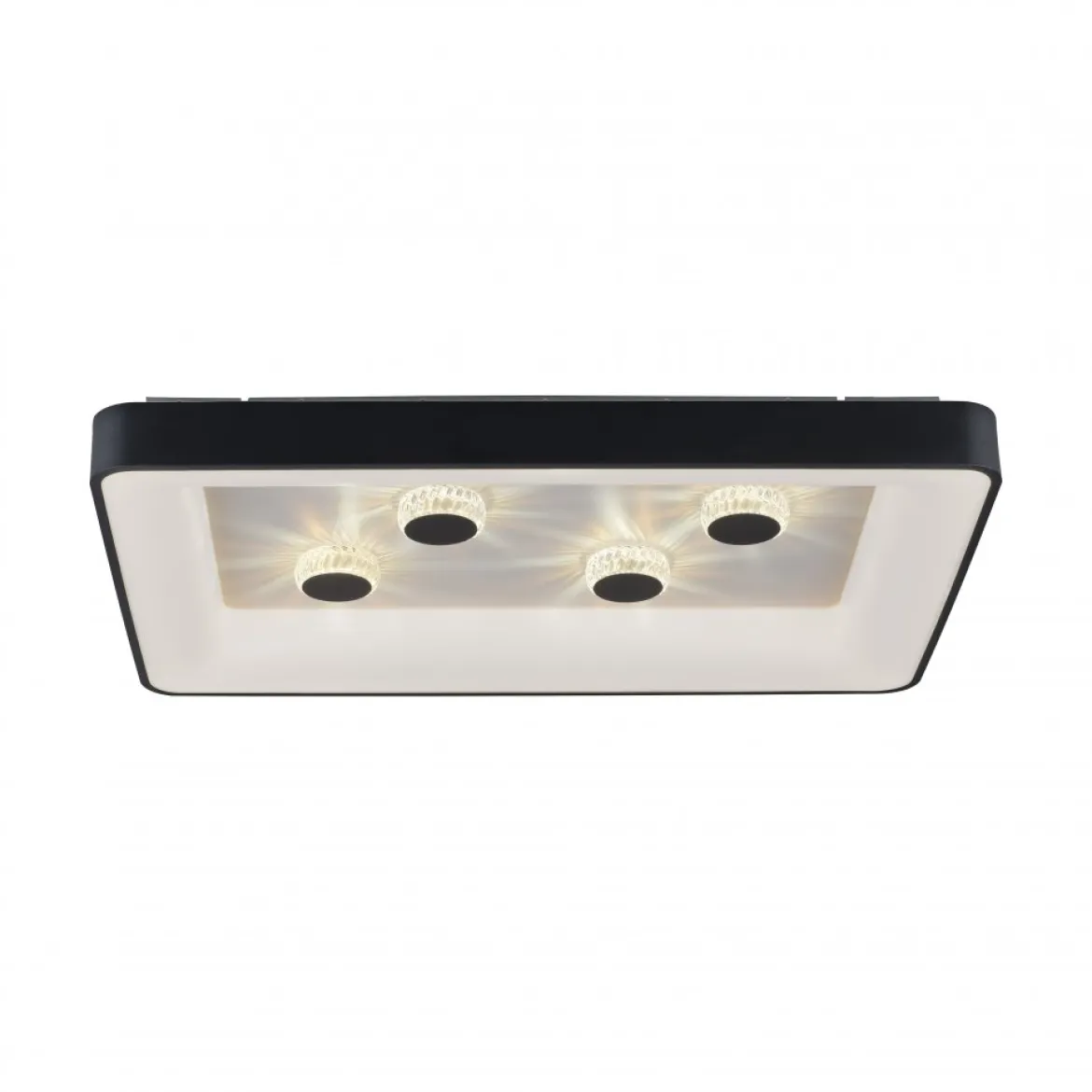 JUST LIGHT 14385-18 LED Deckenleuchte Vertigo Kristalleffekte rechteckig schwarz CCT
