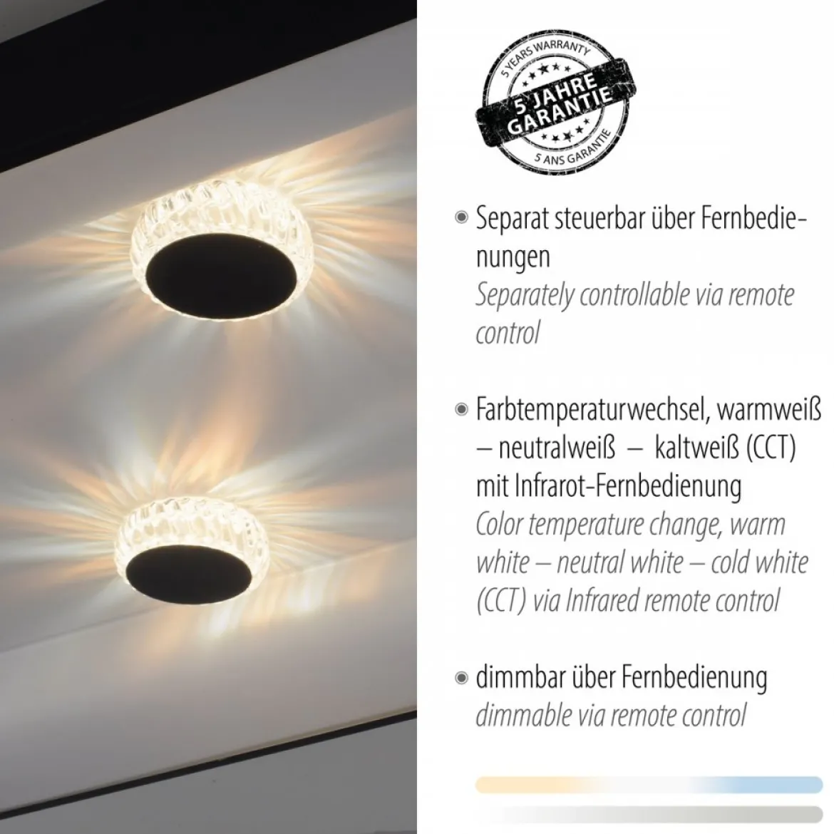JUST LIGHT 14385-18 LED Deckenleuchte Vertigo Kristalleffekte rechteckig schwarz CCT