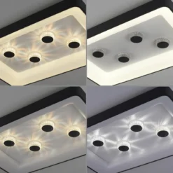 JUST LIGHT 14385-18 LED Deckenleuchte Vertigo Kristalleffekte rechteckig schwarz CCT