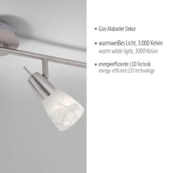 JUST LIGHT 11864-55 LED Deckenleuchte Julia 4-flammig 3000K GU10 Stahl