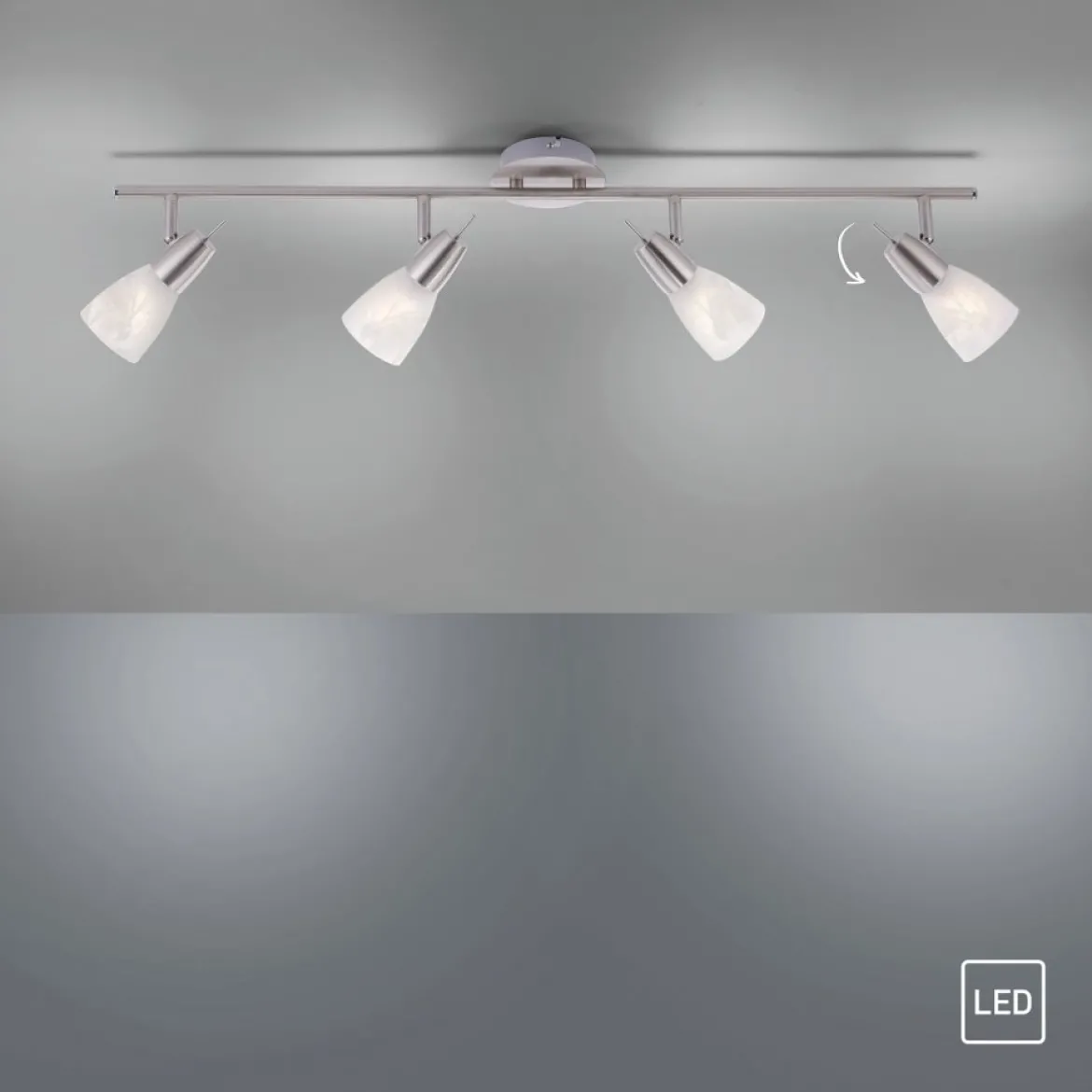 JUST LIGHT 11864-55 LED Deckenleuchte Julia 4-flammig 3000K GU10 Stahl