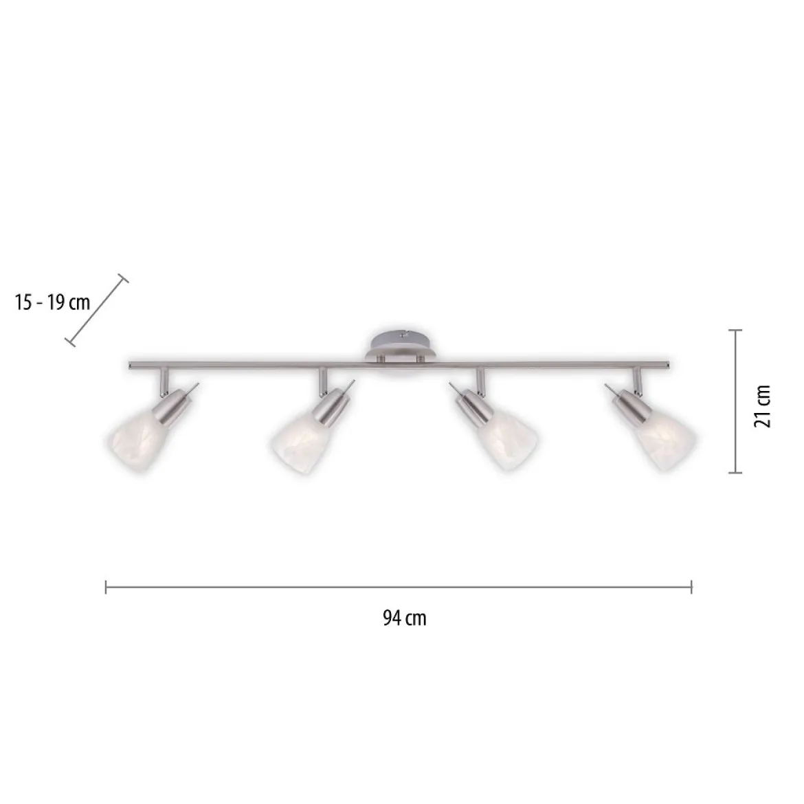 JUST LIGHT 11864-55 LED Deckenleuchte Julia 4-flammig 3000K GU10 Stahl