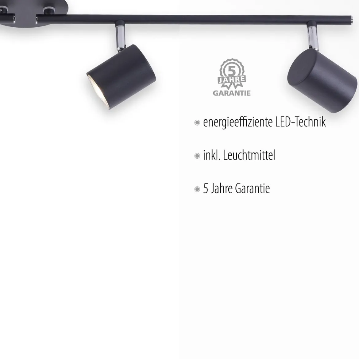 JUST LIGHT 11944-13 LED Deckenleuchte Tarik 4-flammig 3000K GU10 Anthrazit