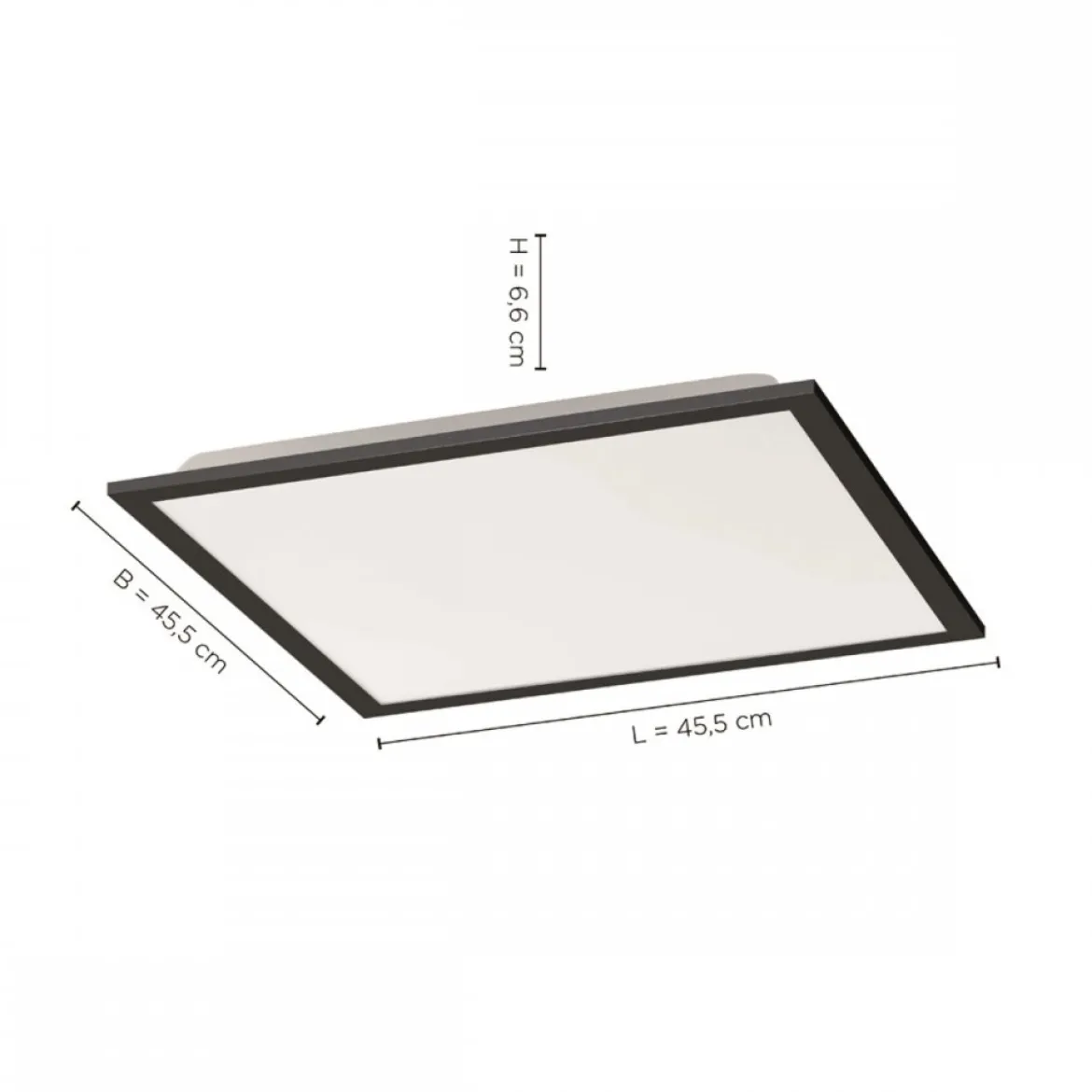 JUST LIGHT 14755-18 LED Deckenleuchte Panel FLAT schwarz quadratisch 445x445mm CCT