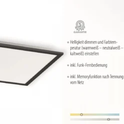JUST LIGHT 14755-18 LED Deckenleuchte Panel FLAT schwarz quadratisch 445x445mm CCT