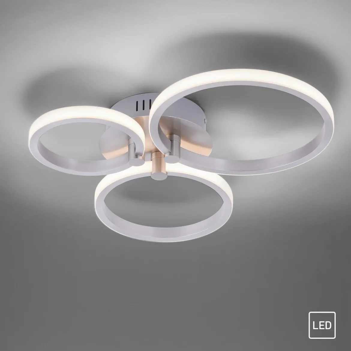 JUST LIGHT 12110-55 LED Deckenleuchte JOHANNA 3-flammig Stahl 3000K