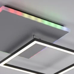 JUST LIGHT 11327-95 LED Deckenleuchte quadratisch aluminium CCT  Rainbow RGB