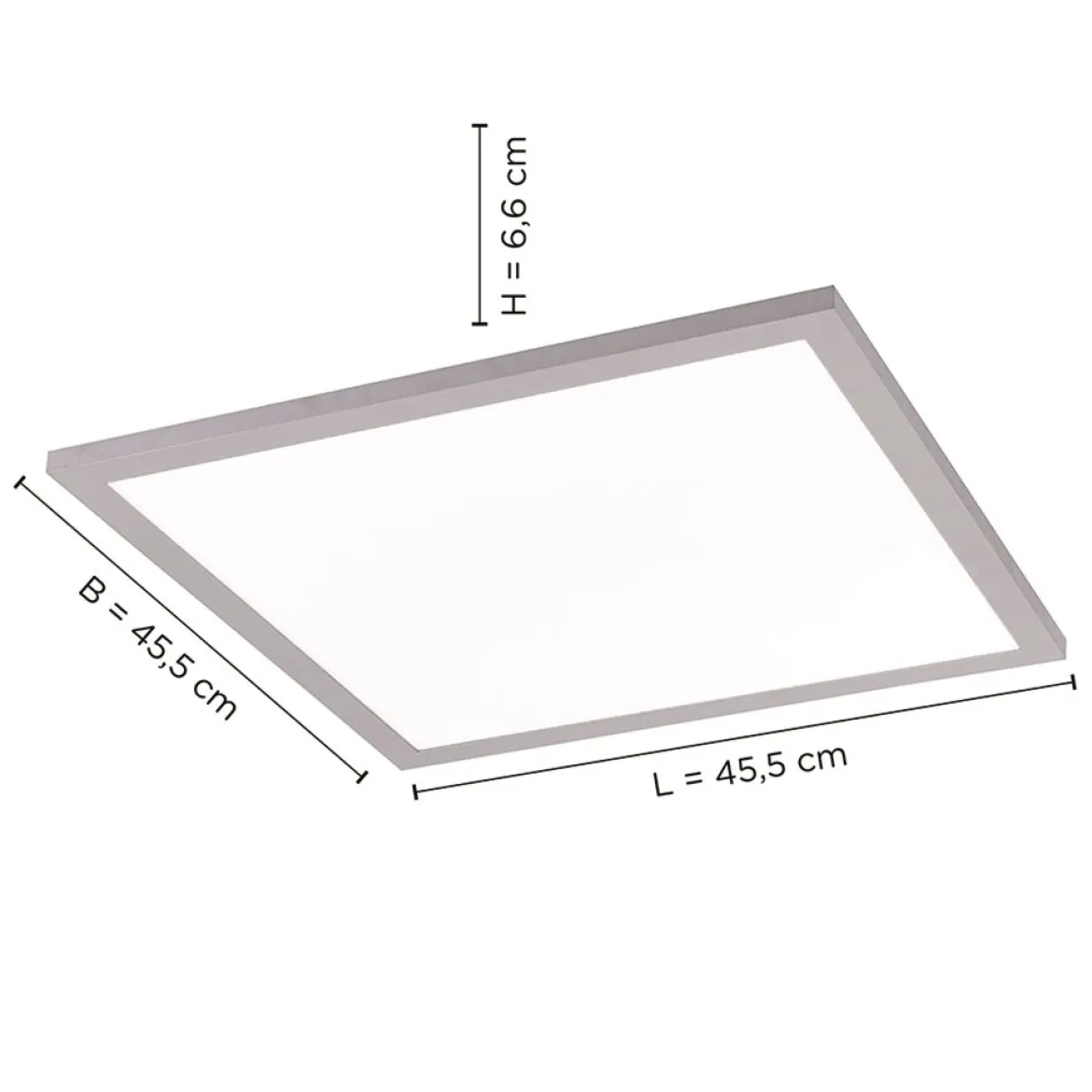 JUST LIGHT 14755-21 LED Deckenleuchte Panel FLAT silber quadratisch 445x445mm CCT