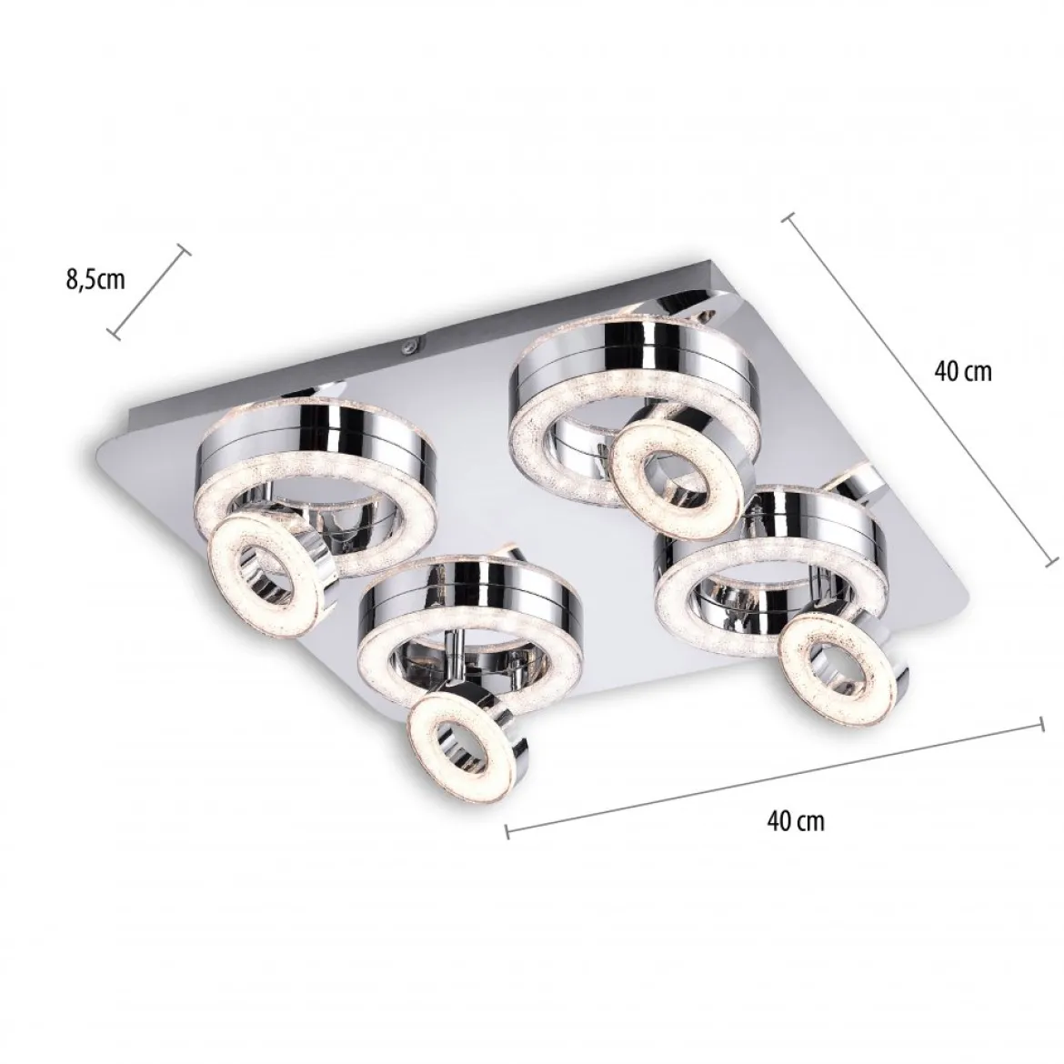 JUST LIGHT 14522-17 LED Deckenleuchte TIM 4-flammig chrom 3000K