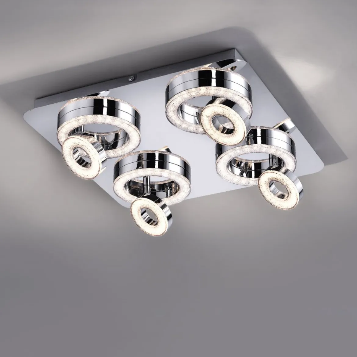 JUST LIGHT 14522-17 LED Deckenleuchte TIM 4-flammig chrom 3000K