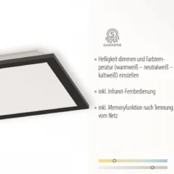 JUST LIGHT 14754-18 LED Deckenleuchte Panel FLAT schwarz quadratisch 295x295mm CCT