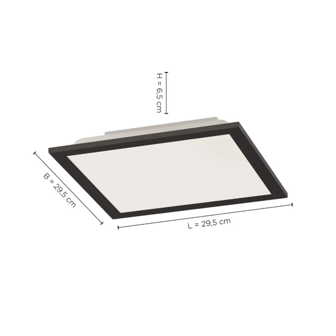 JUST LIGHT 14754-18 LED Deckenleuchte Panel FLAT schwarz quadratisch 295x295mm CCT