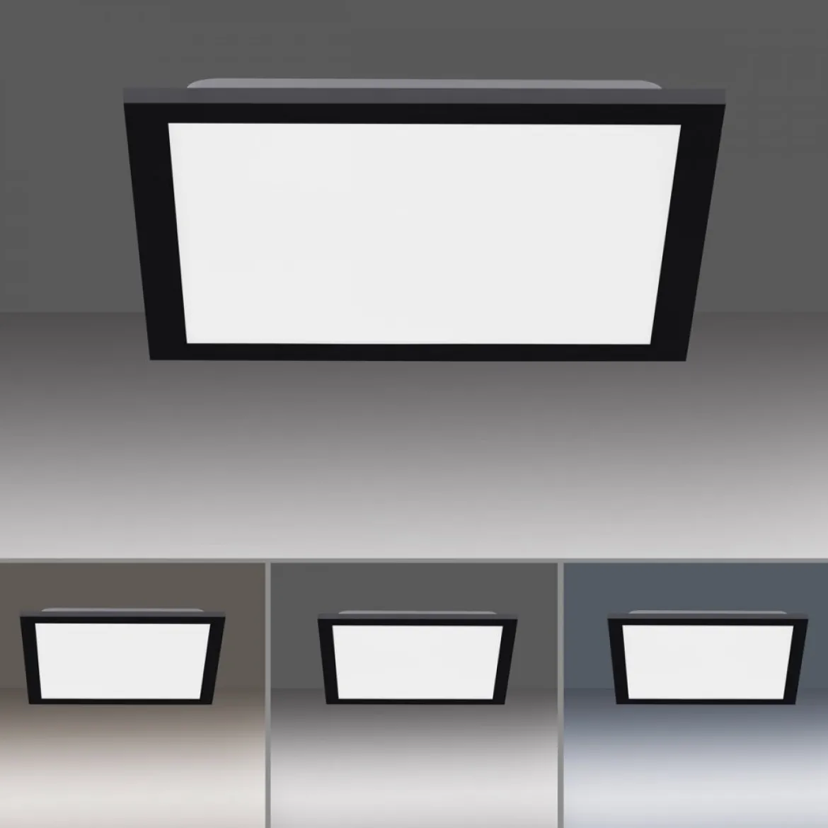 JUST LIGHT 14754-18 LED Deckenleuchte Panel FLAT schwarz quadratisch 295x295mm CCT
