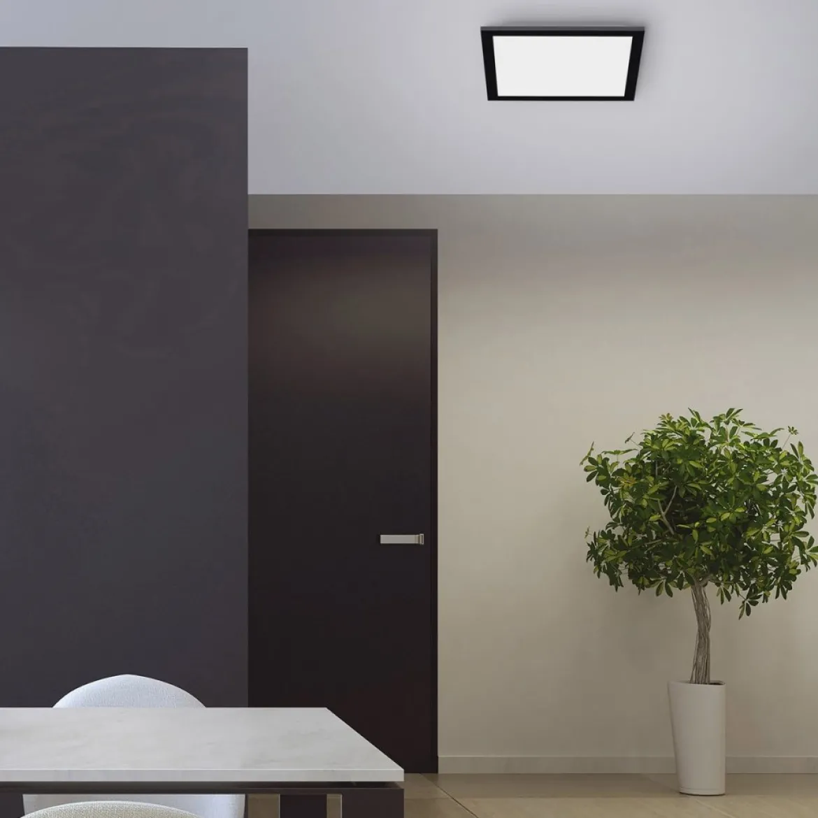 JUST LIGHT 14754-18 LED Deckenleuchte Panel FLAT schwarz quadratisch 295x295mm CCT