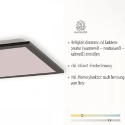 JUST LIGHT 14757-18 LED Deckenleuchte Panel FLAT schwarz rechteckig CCT