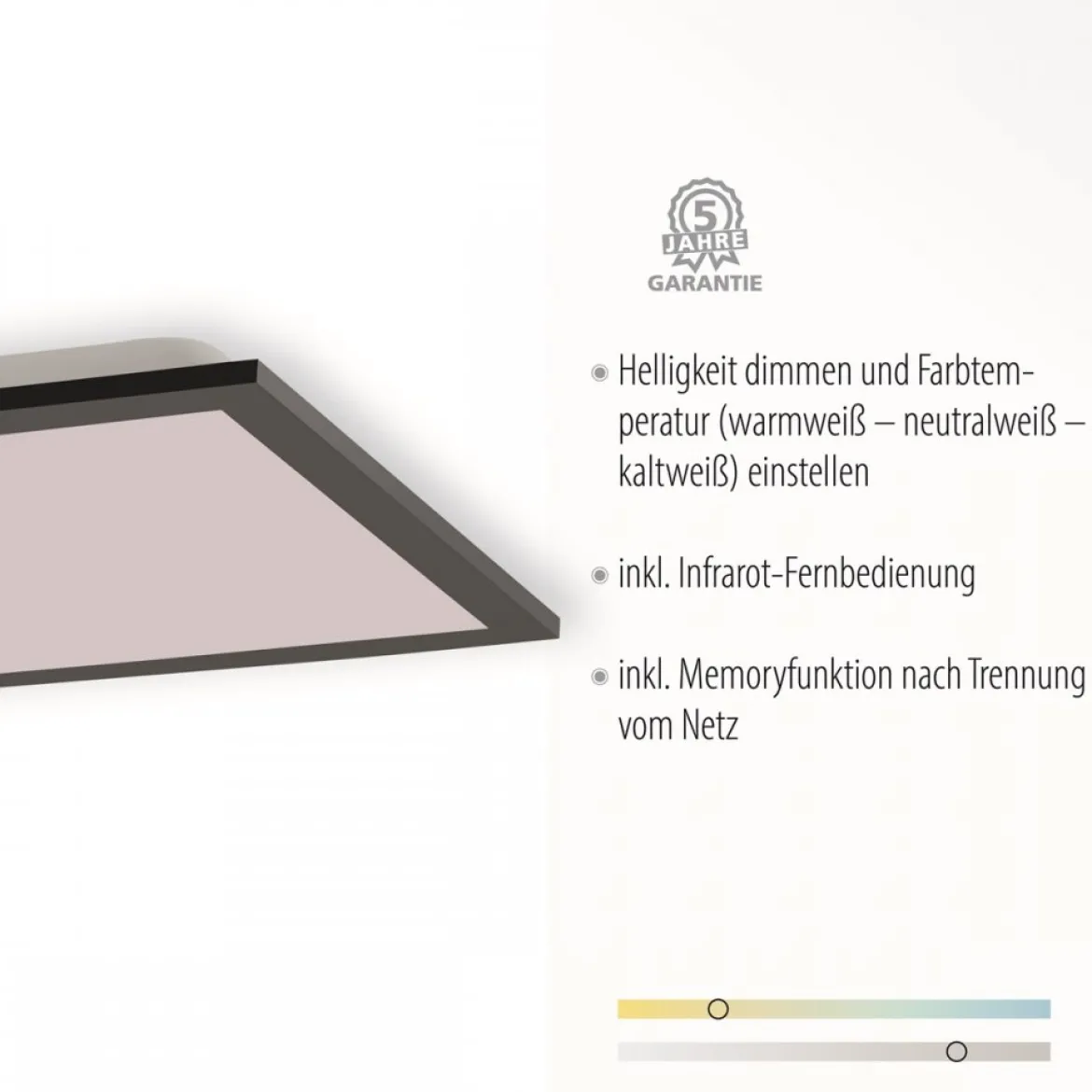 JUST LIGHT 14757-18 LED Deckenleuchte Panel FLAT schwarz rechteckig CCT