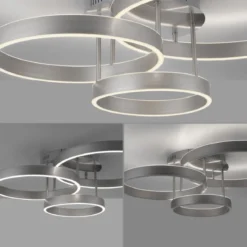 JUST LIGHT 15157-55 LED Deckenleuchte LILUTTI 3-flammig stahlfarben 3000K