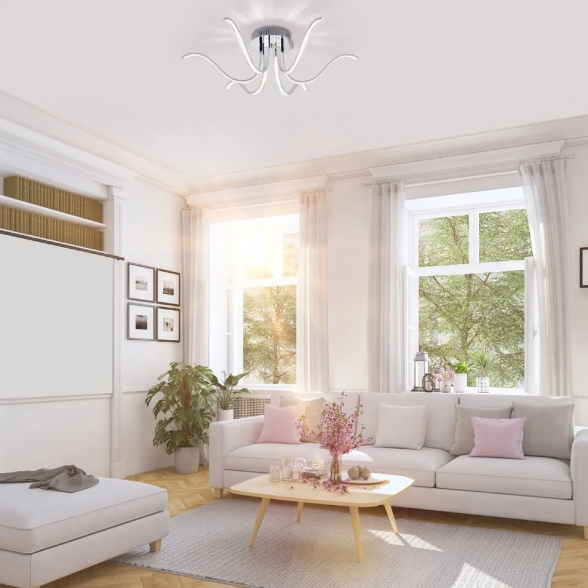 JUST LIGHT 15342-17 LED Deckenleuchte VALERIE 6-flammig chrom 3000K