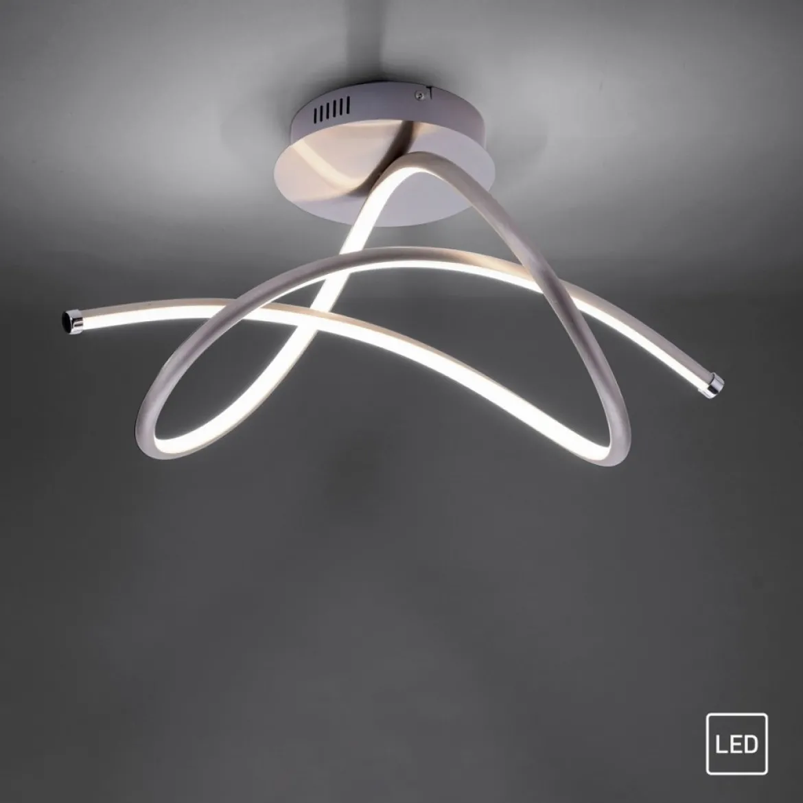 JUST LIGHT 15441-55 LED Deckenleuchte VIOLETTA silbergrau geschwungen