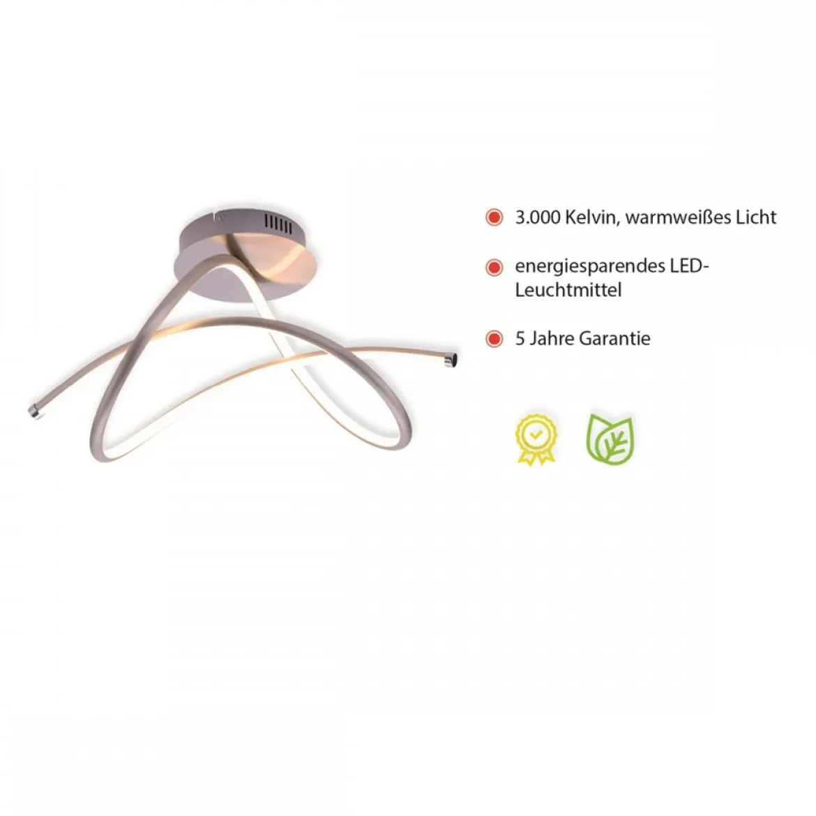 JUST LIGHT 15441-55 LED Deckenleuchte VIOLETTA silbergrau geschwungen