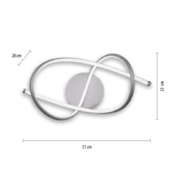 JUST LIGHT 15441-55 LED Deckenleuchte VIOLETTA silbergrau geschwungen