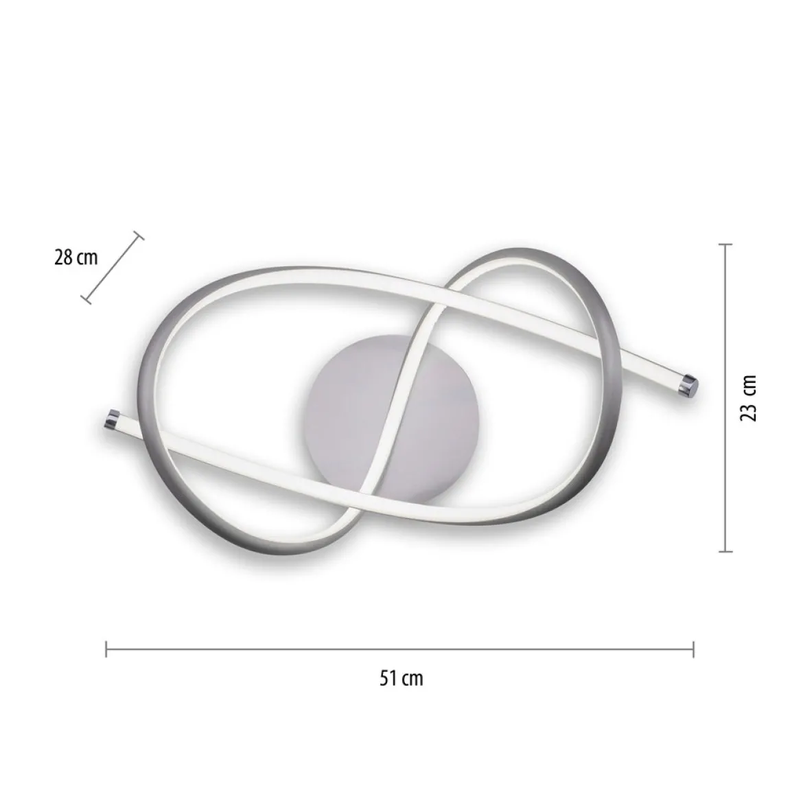 JUST LIGHT 15441-55 LED Deckenleuchte VIOLETTA silbergrau geschwungen