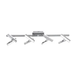 JUST LIGHT 11278-55 LED-Deckenleuchte 8-flammig drehbare Leuchtenköpfe stahlfarben