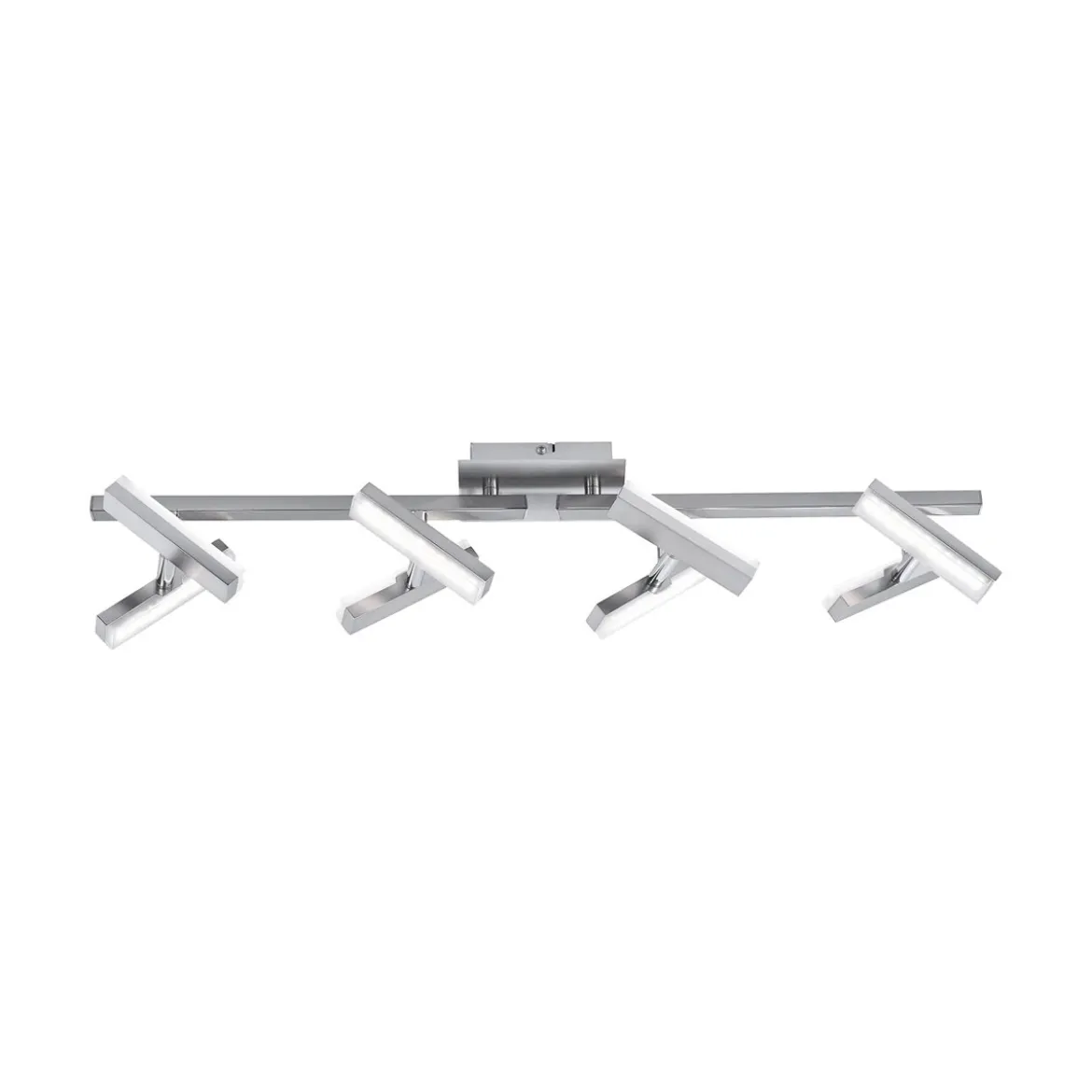 JUST LIGHT 11278-55 LED-Deckenleuchte 8-flammig drehbare Leuchtenköpfe stahlfarben