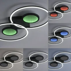 JUST LIGHT 15160-18 LED Deckenleuchte Tunel schwarz Effekte RGB Rainbow CCT