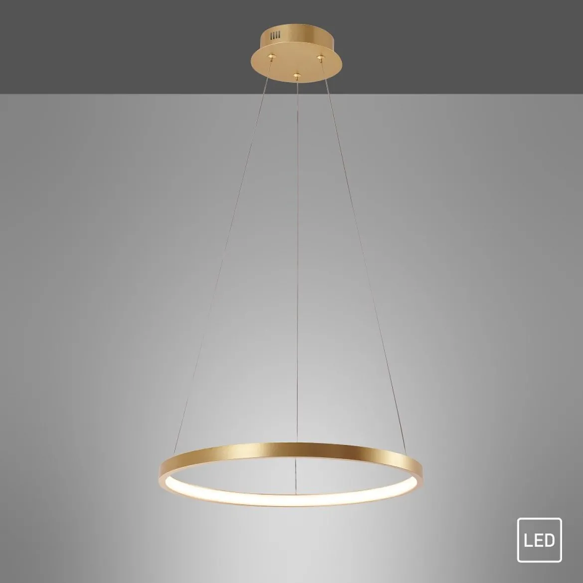 JUST LIGHT 11522-12 LED Pendelleuchte Circle 39cm 3000K Gold