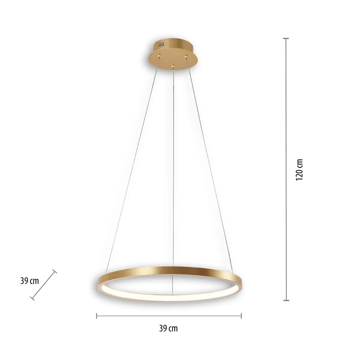 JUST LIGHT 11522-12 LED Pendelleuchte Circle 39cm 3000K Gold