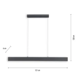 JUST LIGHT 11548-13 LED Pendelleuchte Nila CCT dimmbar Anthrazit