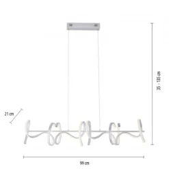 JUST LIGHT 19033-21 LED Pendelleuchte CURLS silberfarben 3000K Simply Dim
