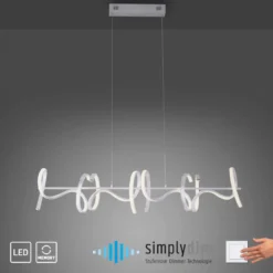 JUST LIGHT 19033-21 LED Pendelleuchte CURLS silberfarben 3000K Simply Dim